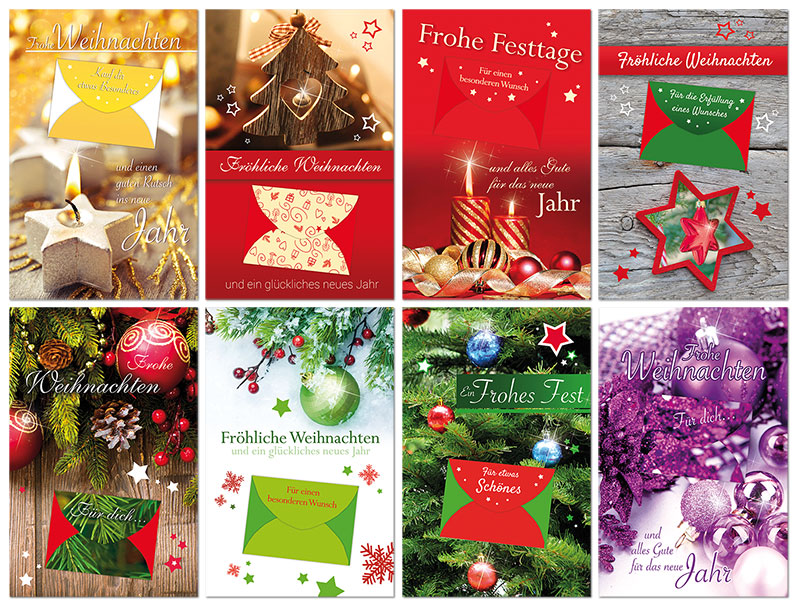 Weihnachtskarten Grußkarten Karte Weihnachten Retro mit Umschlägen 220-4890 