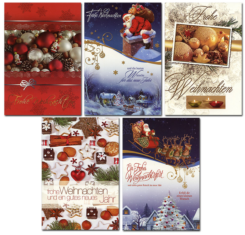 Weihnachtskarten 8 Motive Grußkarten Klappkarten Umschläge 22-4530 