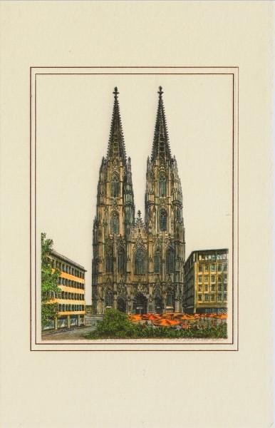 Weihnachtskarten bedruckbar Städtekarten Köln "Kölner Dom" geprägt plano vorgefalzt 230 g/m² Grußkarten inklusive Umschlägen Mayspies 81465 A (20 Stück)