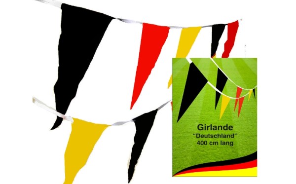 Wimpel Girlande Deutschland 4 m Fahnengirlande Fanartikel Fahne Flagge WM EM 