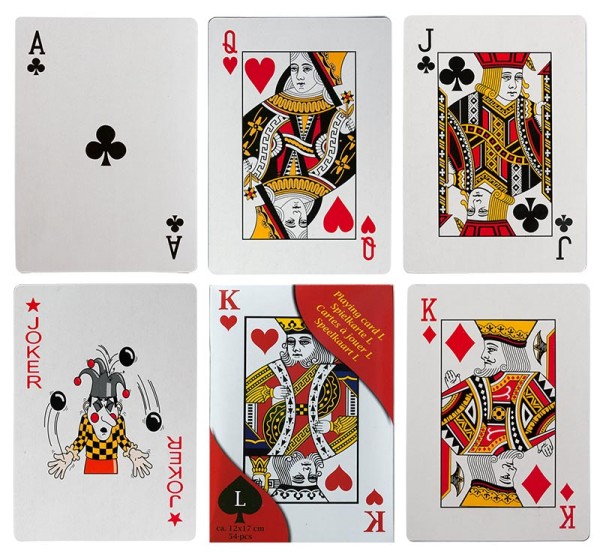 XXL Karten Kartenspiel 54 Blatt Mau Mau Doppelkopf Schafkopf Schwimmen Poker