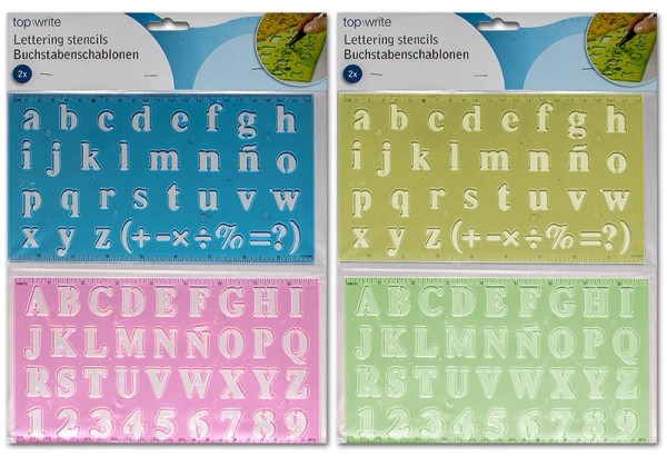 Buchstabenschablonen Kinder Lineal 4 Farben Schule Schablone Zahlen Zahl